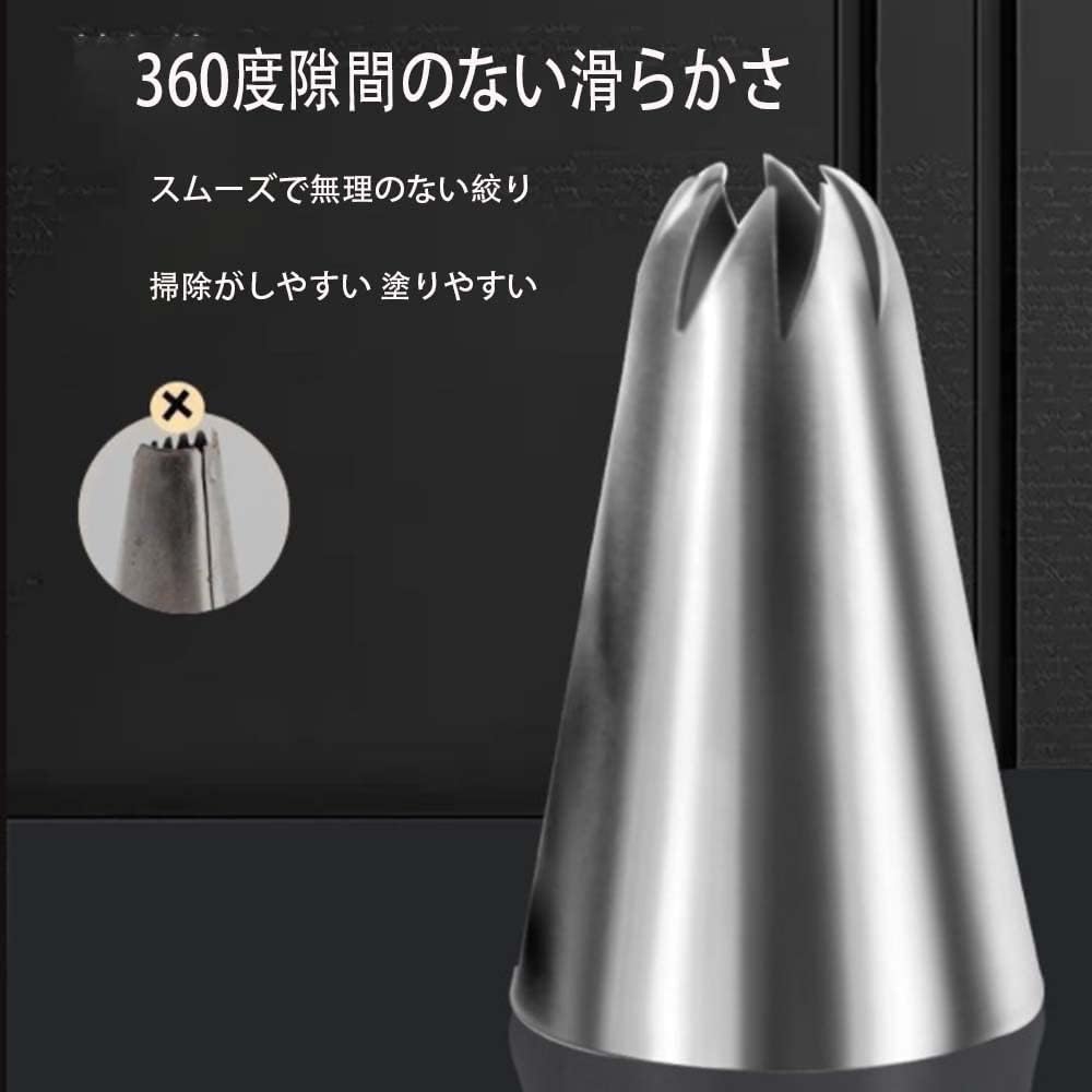 Amazon | 絞り口金8個セット ケーキデコレーション口金 6切 8切 丸型